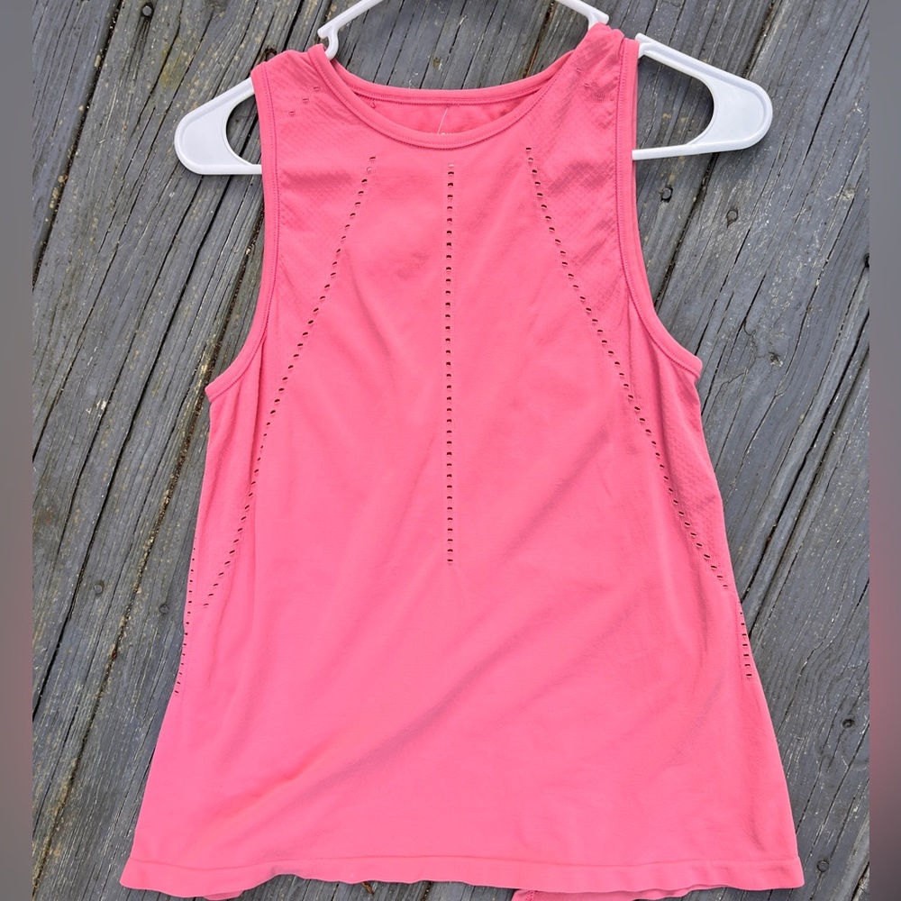 Athleta Womens Track Racerback Tie Tank Top Size XS -Pink tie or keep loose